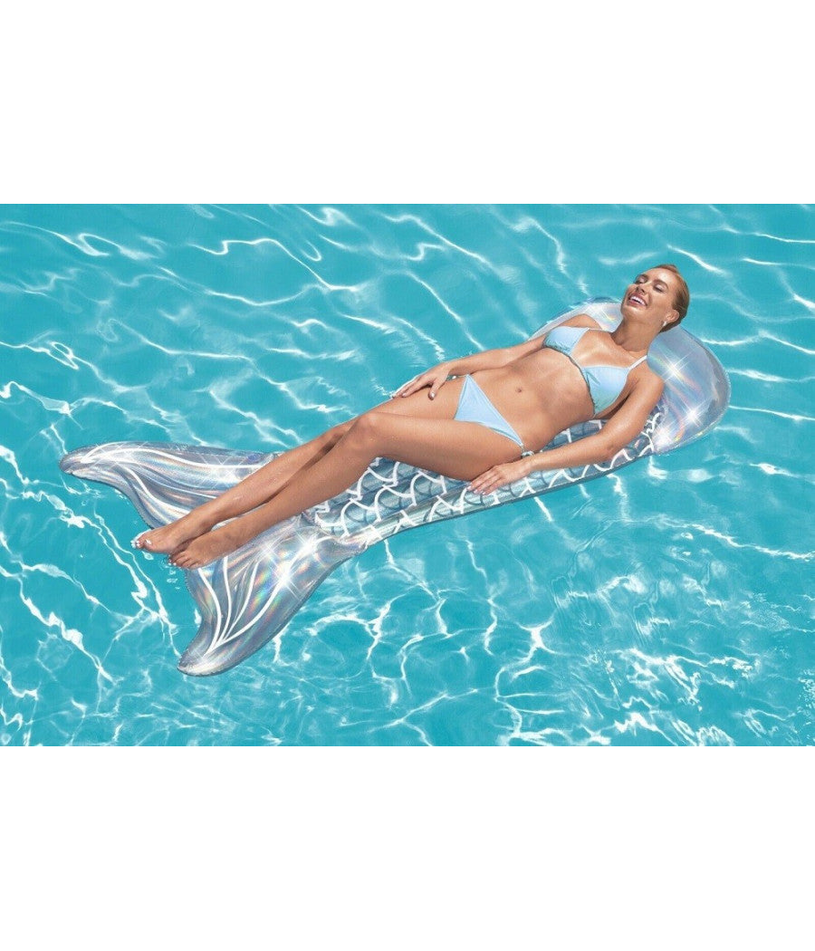 Materassino Gonfiabile Fashion Coda A Sirena Iridescente 193x101cm Piscina 43413         