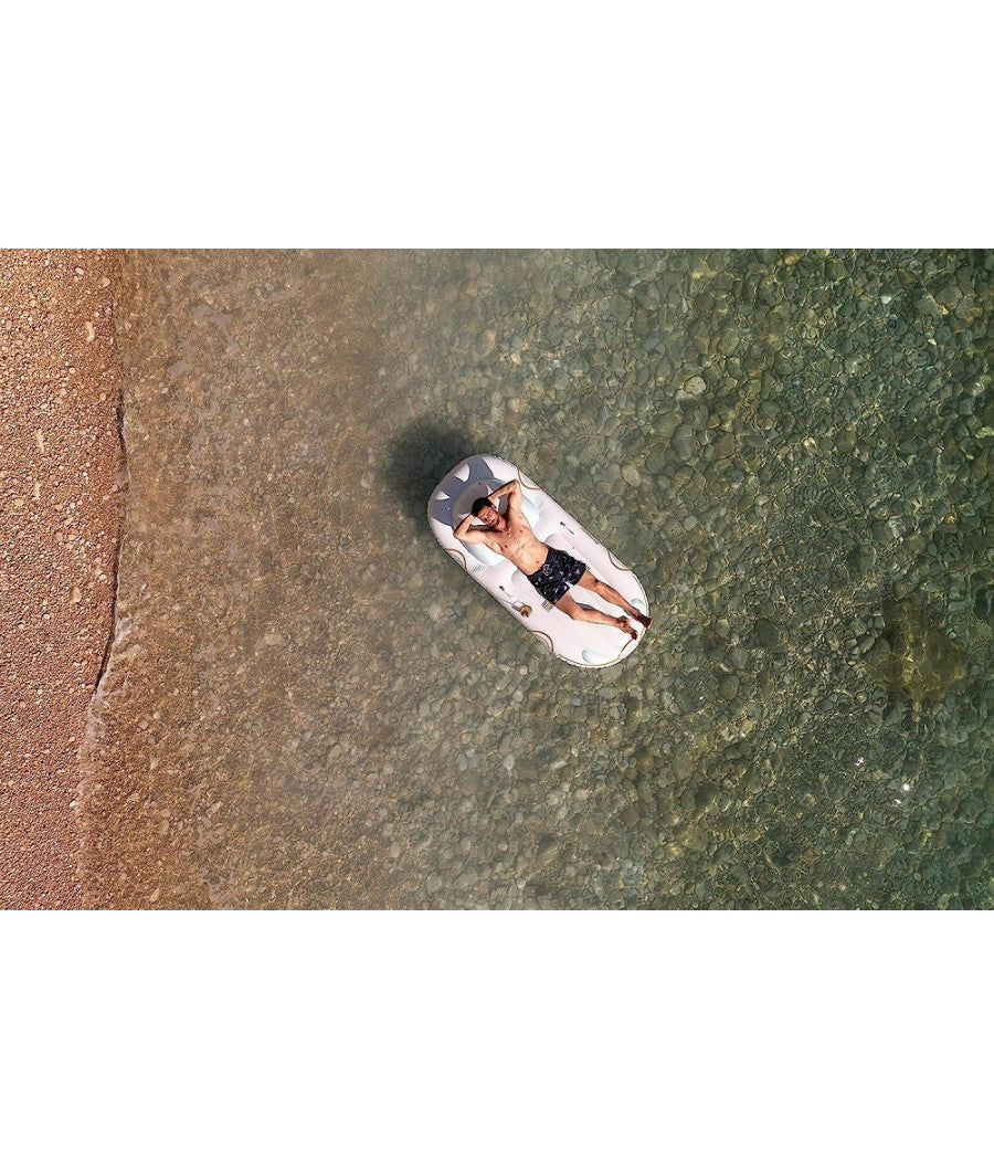 Materassino Gonfiabile Galleggiante Piscina 228x108cm Portabibite Maniglie 43651         