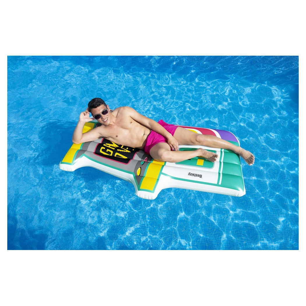 Trade Shop - Materassino Gonfiabile Galleggiante Piscina Aqua Arcade Grafica Forma Videogioco 43851 -