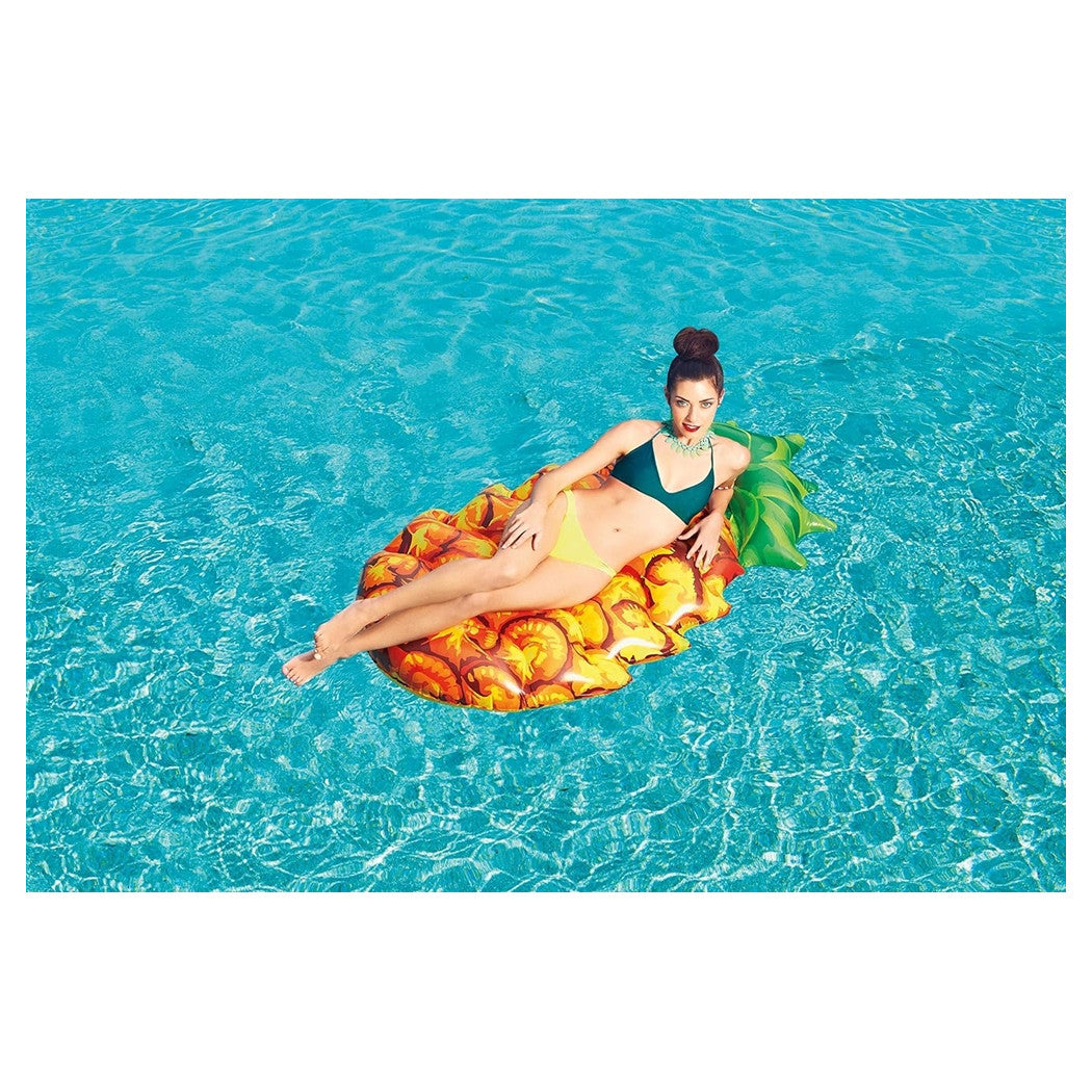 Trade Shop - Materassino Gonfiabile Grafica Realistica Ananas Galleggiante Piscina 174x96cm 016162 -