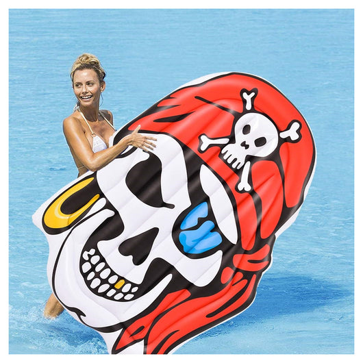 Trade Shop - Materassino Gonfiabile Isola Galleggiante A Forma Di Teschio Pirata 159x120cm 016146 -