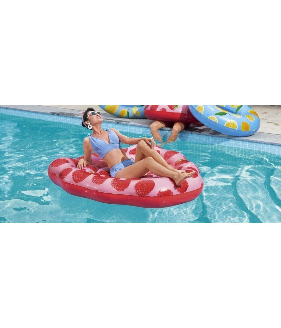 Materassino Gonfiabile Profumato Lampone 165x151cm Moda Mare Acqua Piscina 43396         