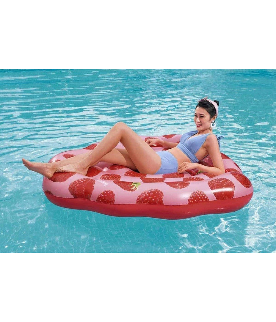 Materassino Gonfiabile Profumato Lampone 165x151cm Moda Mare Acqua Piscina 43396         