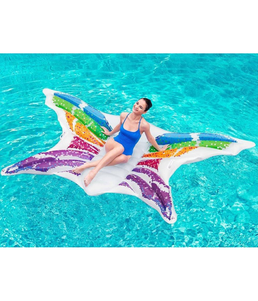 Materassino Gonfiabile Rainbow Butterfly Farfalla Adulti Piscina Mare Spiaggia         
