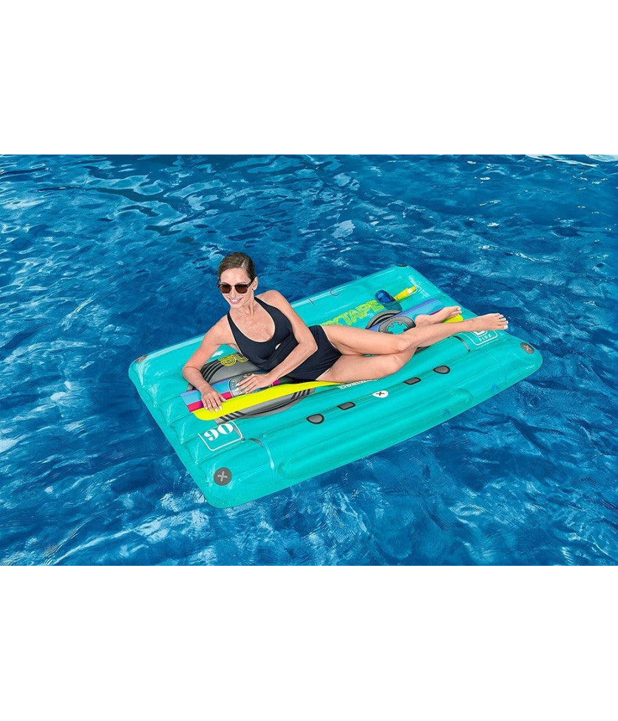 Materassino Gonfiabile Retro Beats Fashion Cassetta 174x117cm Portaoggetti 43649         