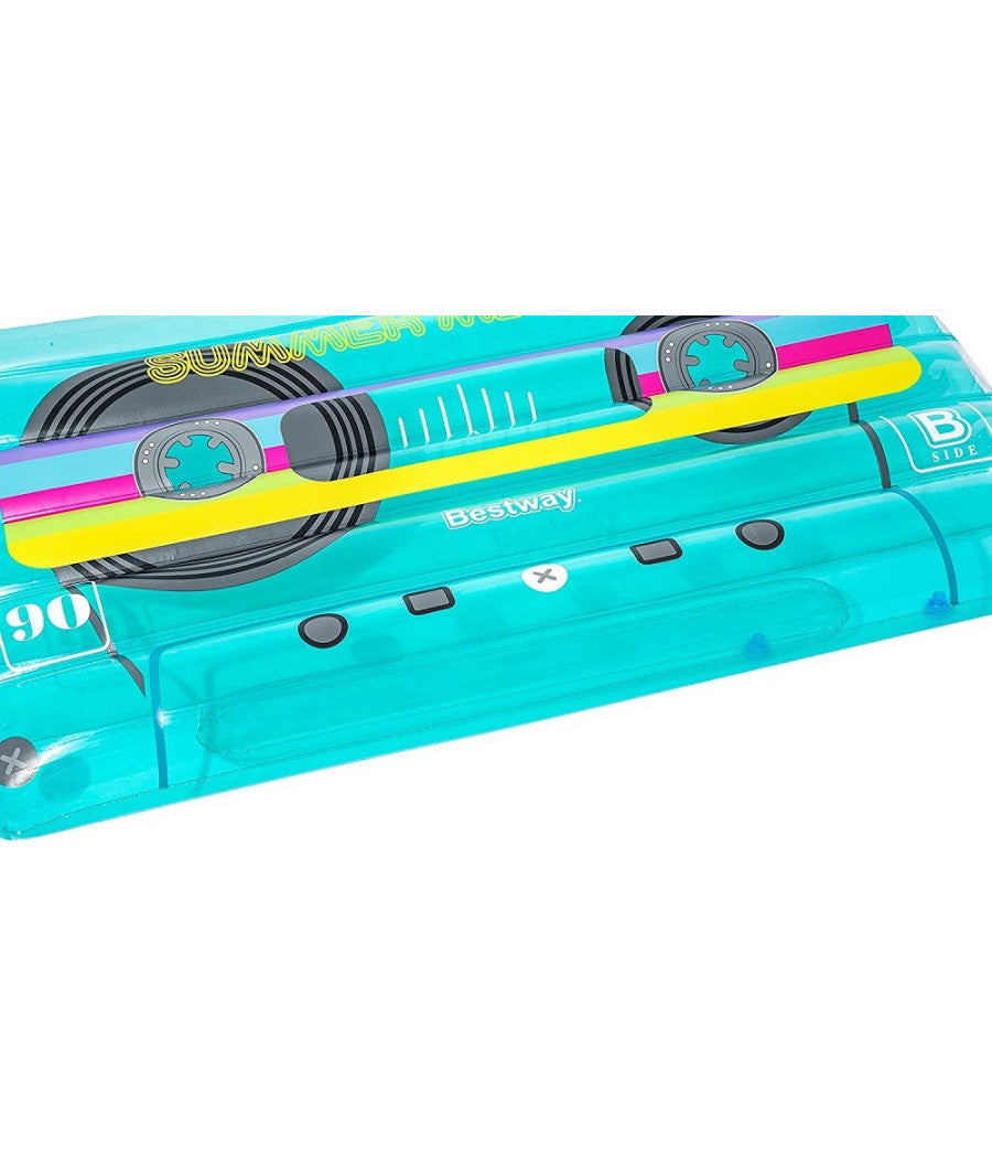 Materassino Gonfiabile Retro Beats Fashion Cassetta 174x117cm Portaoggetti 43649         