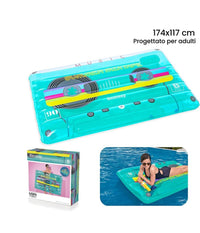 Materassino Gonfiabile Retro Beats Fashion Cassetta 174x117cm Portaoggetti 43649         