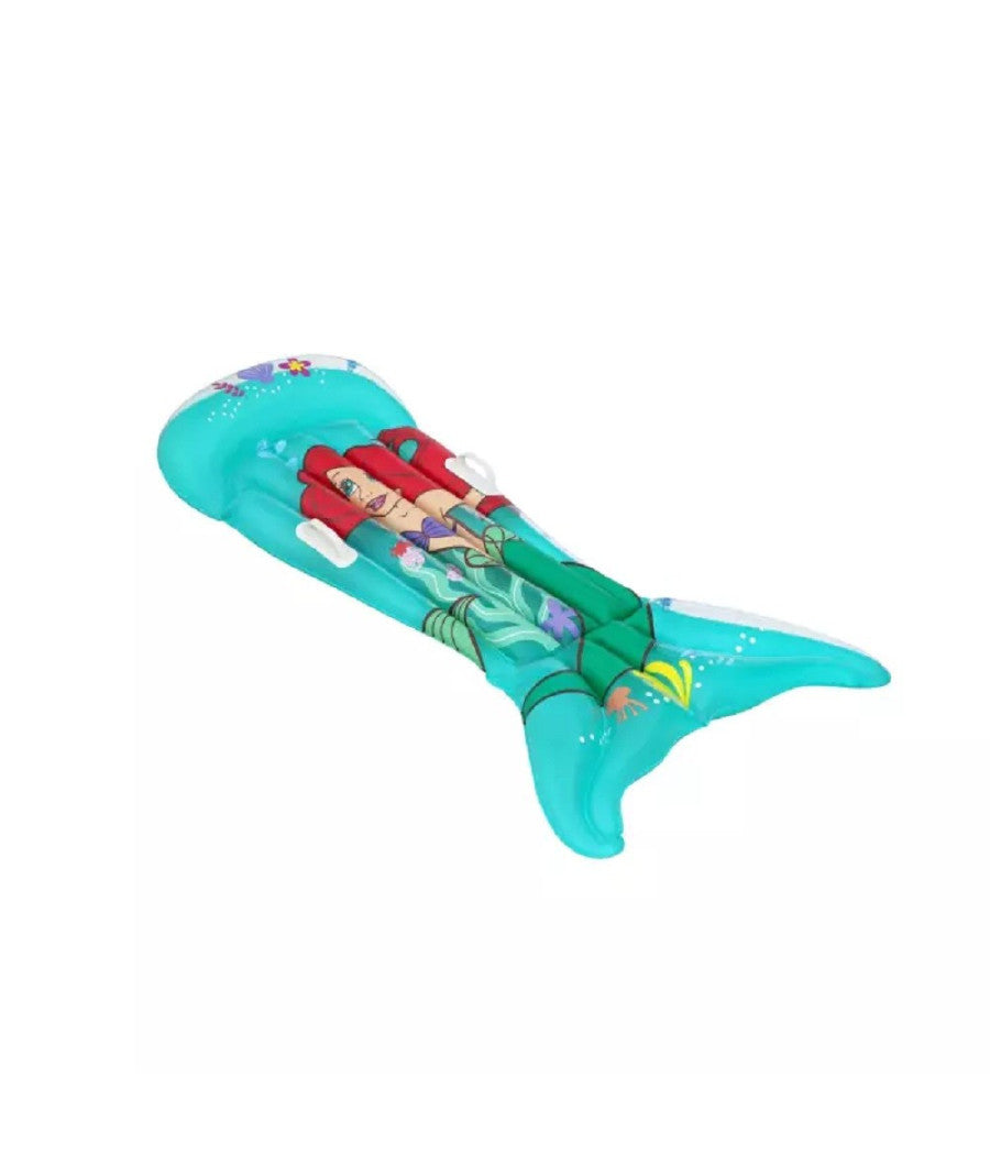Trade Shop - Materassino Gonfiabile Sirenetta 158x81 Cm Con Maniglie Per Bambine Piscina 9101f -