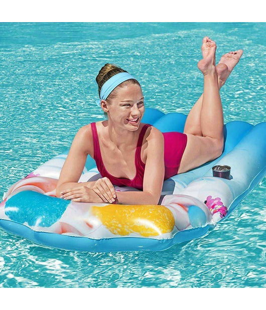 Materassino Gonfiabile Stampa Realistica Frappe Mare Piscina 170x90cm Bestway         
