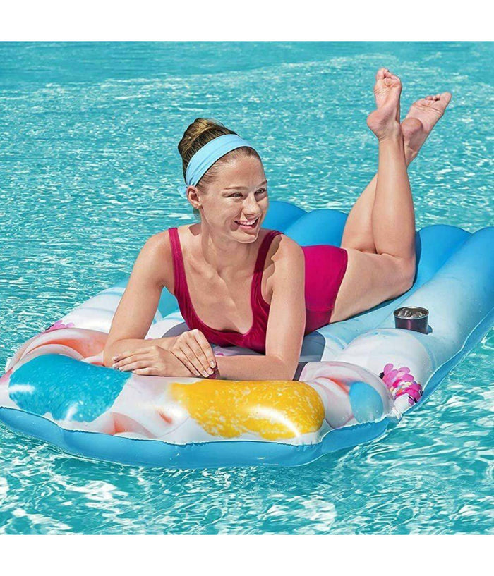 Materassino Gonfiabile Stampa Realistica Frappe Mare Piscina 170x90cm Bestway         