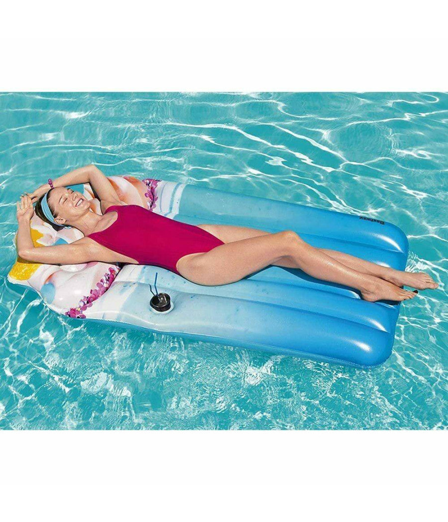 Materassino Gonfiabile Stampa Realistica Frappe Mare Piscina 170x90cm Bestway         