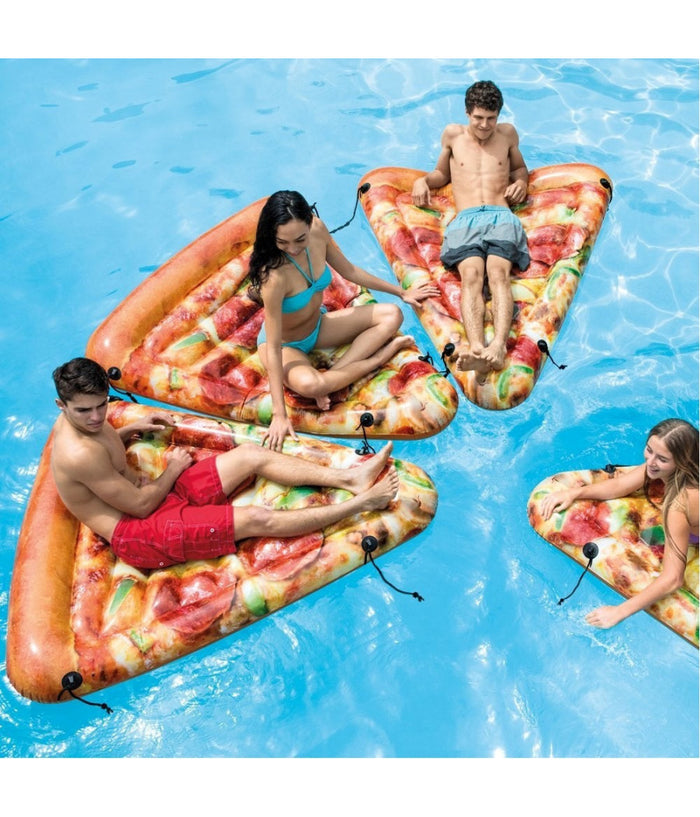 Trade Shop - Materassino Gonfiabile Stampa Realistica Pizza Intex Mare Piscina 145x175cm -