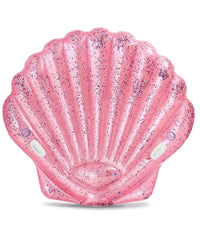 Materassino Isola Gonfiabile Conchiglia Glitter Pvc Mare Piscina 178x165cm         