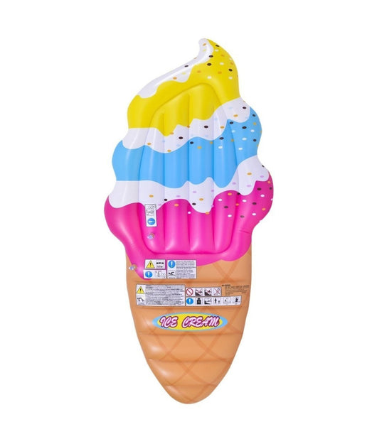 Materassino Isola Gonfiabile Cono Gelato In Pvc Mare Piscina 170 X 79cm         