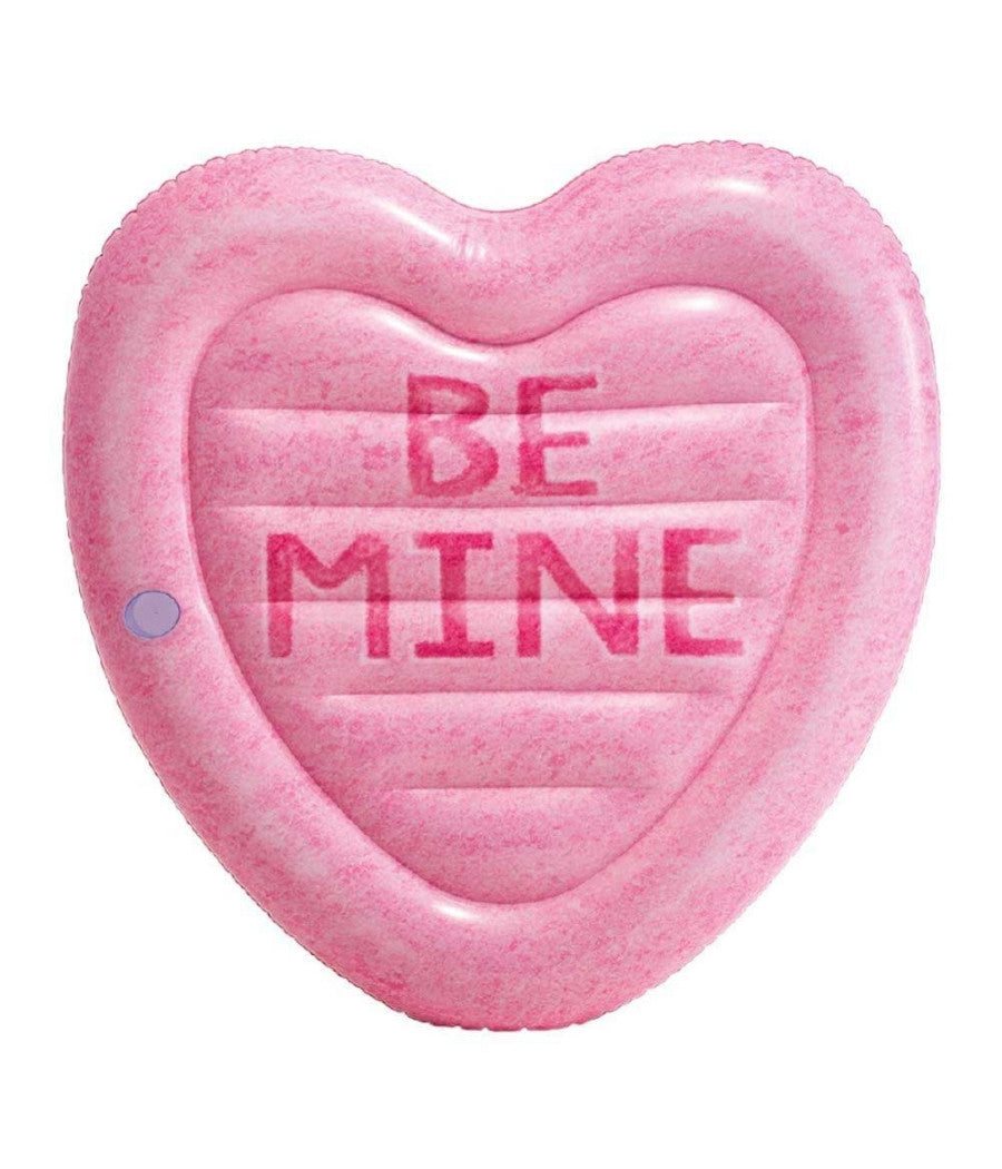 Materassino Isola Gonfiabile Stampa Cuore Pvc Mare Piscina 145 X 142 Cm Rosa         