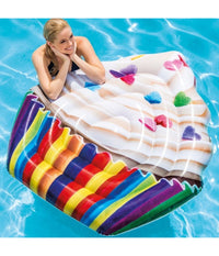 Materassino Isola Gonfiabile Stampa Cupcake In Pvc Mare Piscina 142x135cm         
