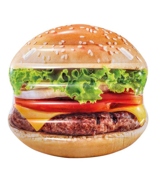 Materassino Isola Gonfiabile Stampa Hamburger Pvc Mare Piscina 145 X 142 Cm         