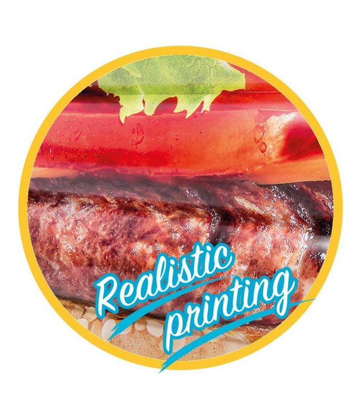 Materassino Isola Gonfiabile Stampa Hamburger Pvc Mare Piscina 145 X 142 Cm         