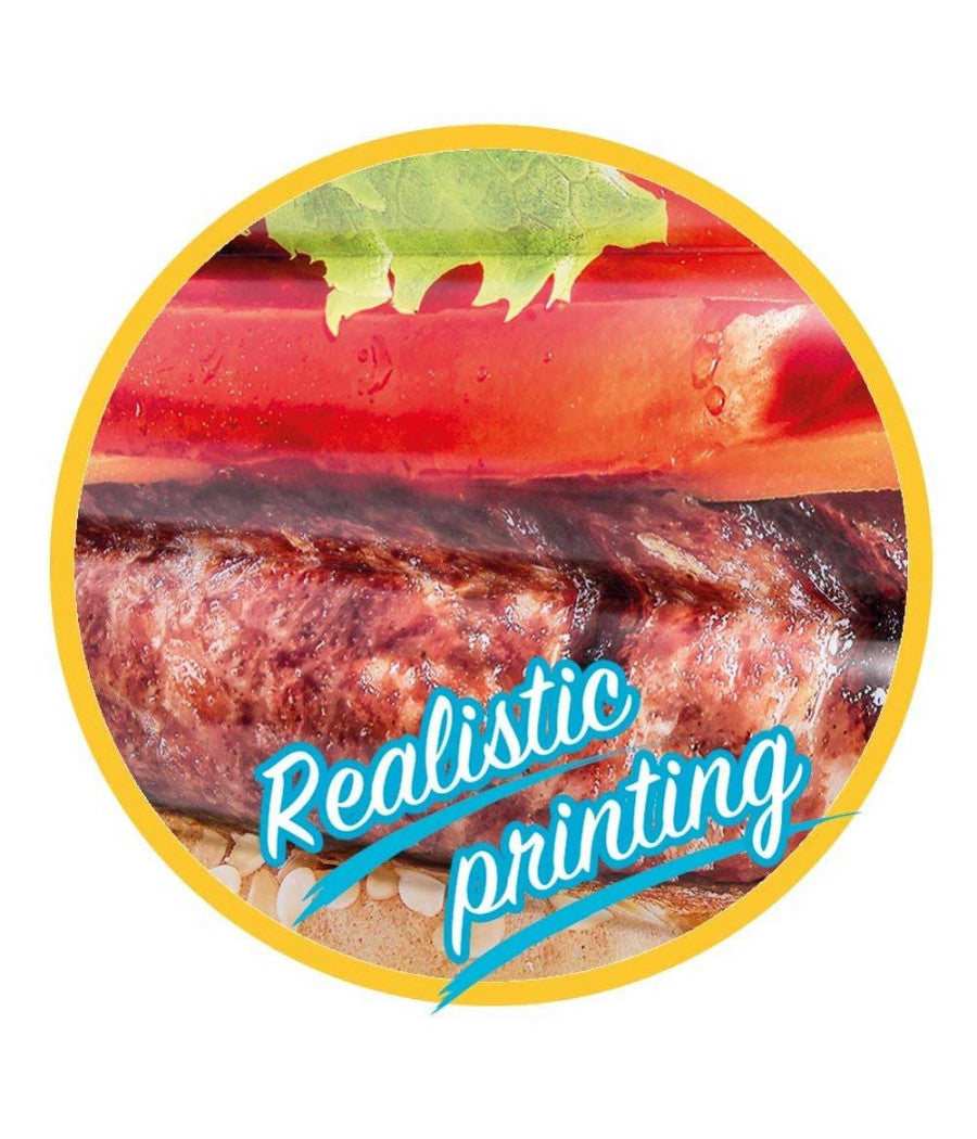 Materassino Isola Gonfiabile Stampa Hamburger Pvc Mare Piscina 145 X 142 Cm         