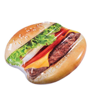 Materassino Isola Gonfiabile Stampa Hamburger Pvc Mare Piscina 145 X 142 Cm         