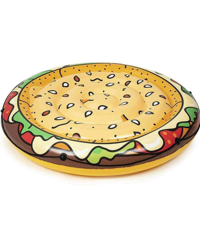 Materassino Isola Gonfiabile Stampa Hamburger Pvc Mare Piscina 150 Cm         