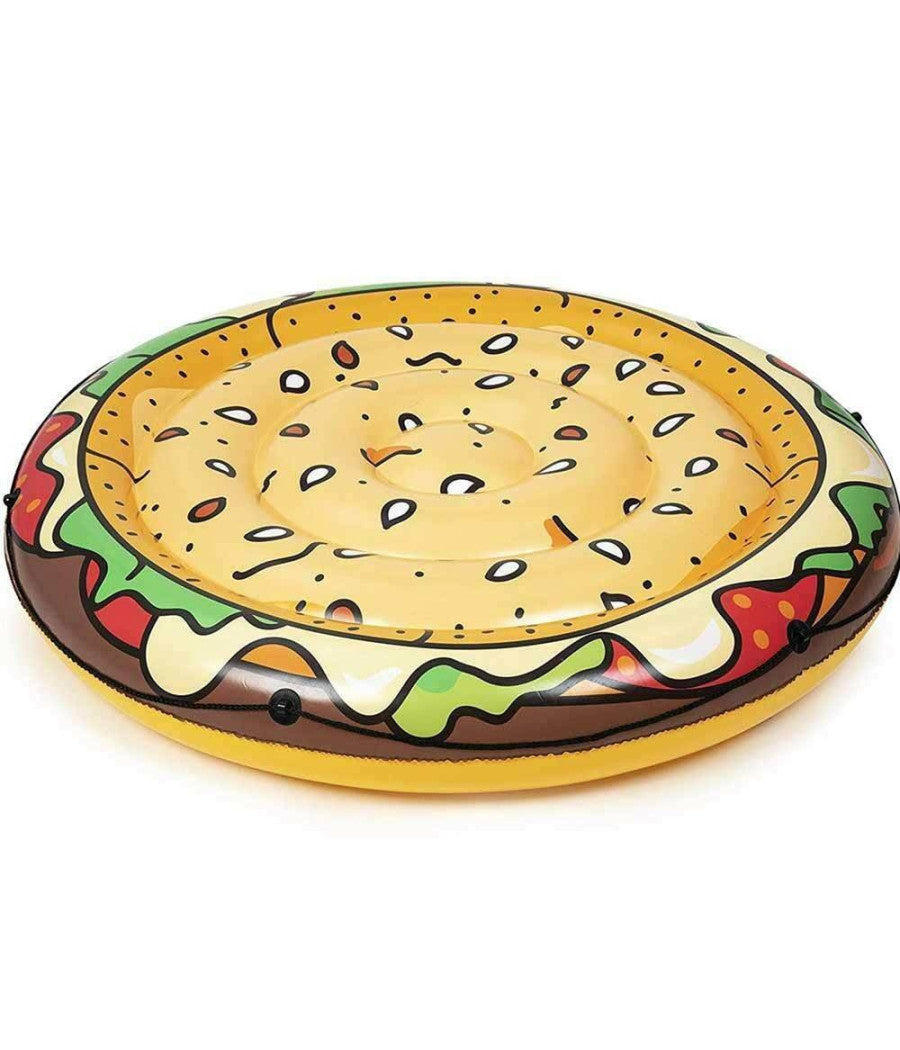 Materassino Isola Gonfiabile Stampa Hamburger Pvc Mare Piscina 150 Cm         