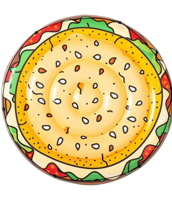 Materassino Isola Gonfiabile Stampa Hamburger Pvc Mare Piscina 150 Cm         