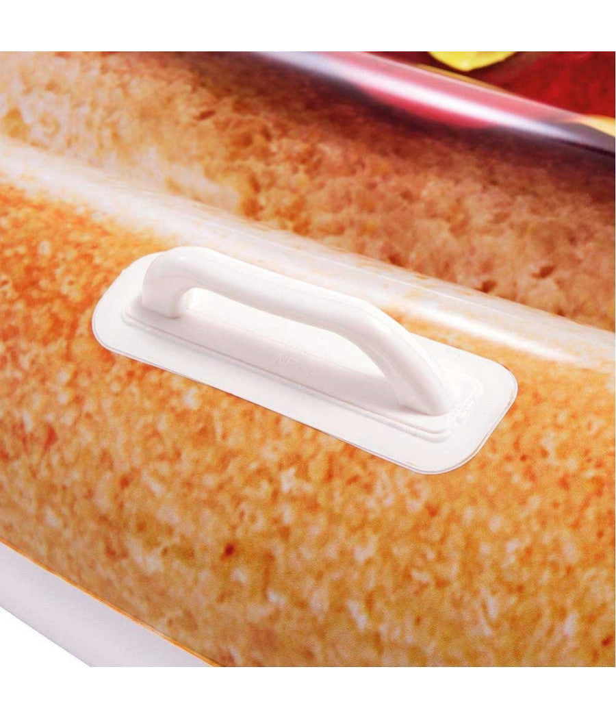 Materassino Isola Gonfiabile Stampa Hot-dog In Pvc Mare Piscina 108 X 89 Cm         