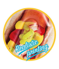 Materassino Isola Gonfiabile Stampa Hot-dog In Pvc Mare Piscina 108 X 89 Cm         