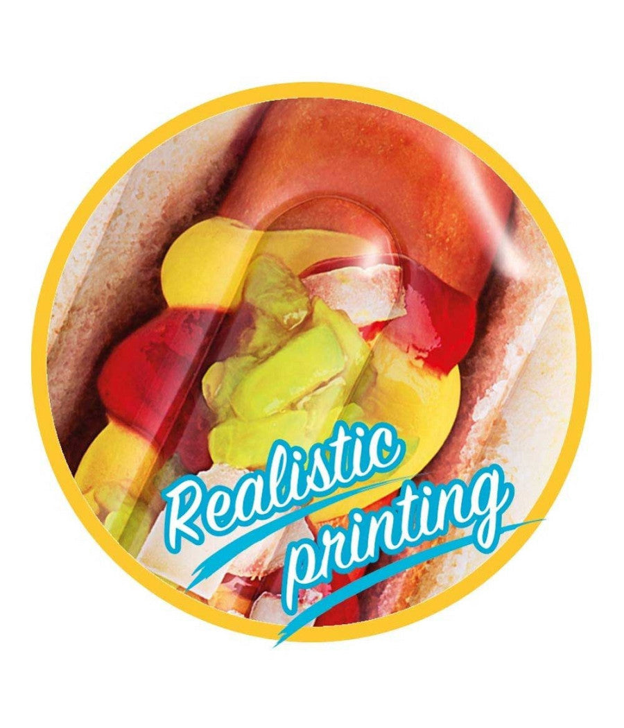 Materassino Isola Gonfiabile Stampa Hot-dog In Pvc Mare Piscina 108 X 89 Cm         