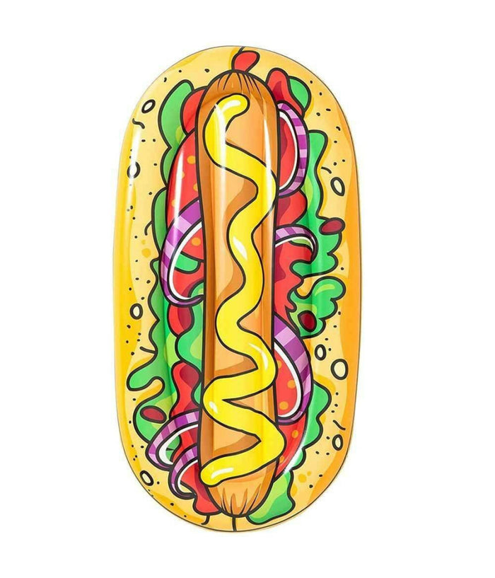 Trade Shop - Materassino Isola Gonfiabile Stampa Hot Dog Pvc Mare Piscina 190 X 109 Cm -