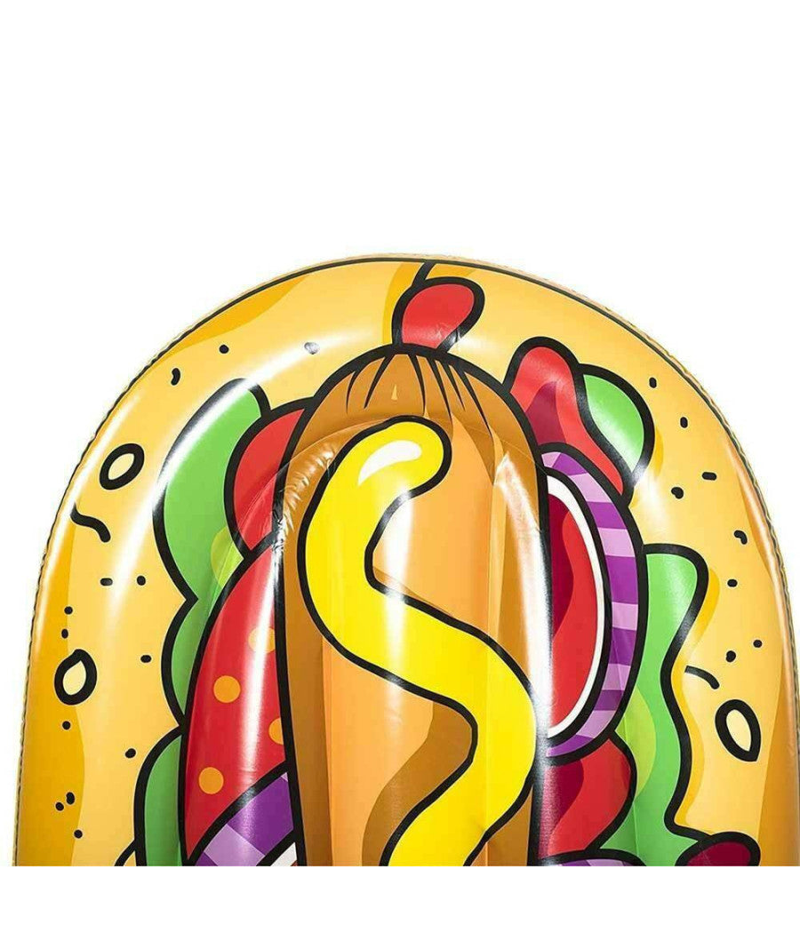Trade Shop - Materassino Isola Gonfiabile Stampa Hot Dog Pvc Mare Piscina 190 X 109 Cm -