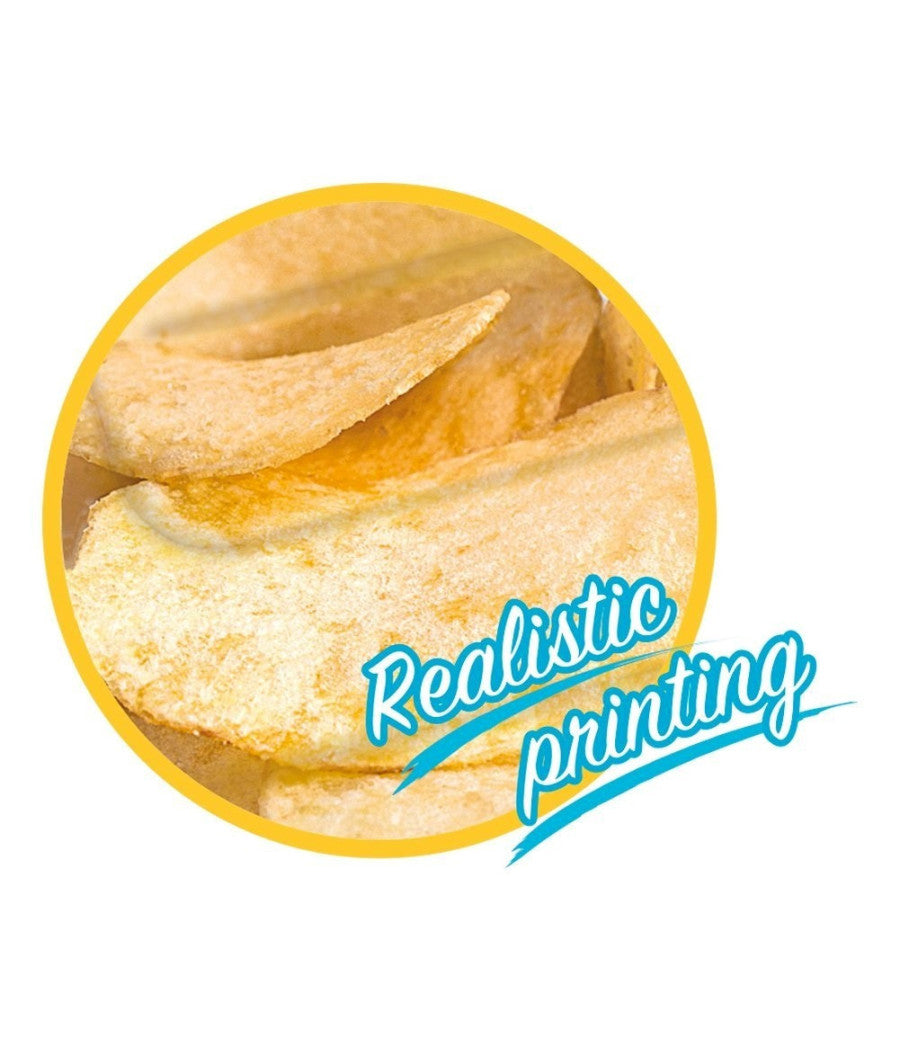 Materassino Isola Gonfiabile Stampa Patatine Chips In Pvc Mare Piscina 178x140cm         