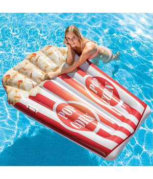 Trade Shop - Materassino Isola Gonfiabile Stampa Pop Corn In Pvc Mare Piscina 178 X 124 Cm -