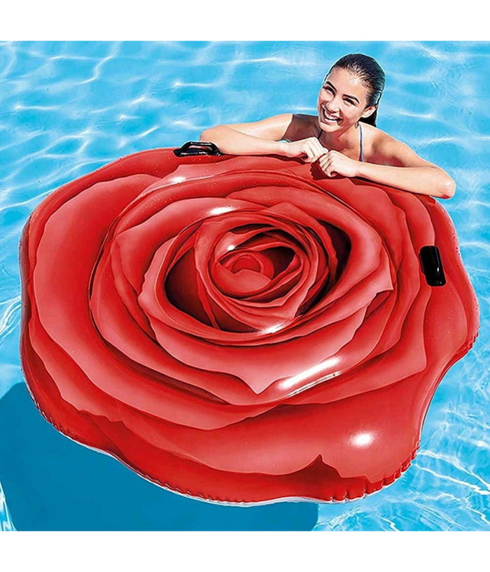 Materassino Isola Gonfiabile Stampa Rosa Rossa Pvc Mare Piscina 137 X 132 Cm         
