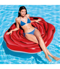 Materassino Isola Gonfiabile Stampa Rosa Rossa Pvc Mare Piscina 137 X 132 Cm         