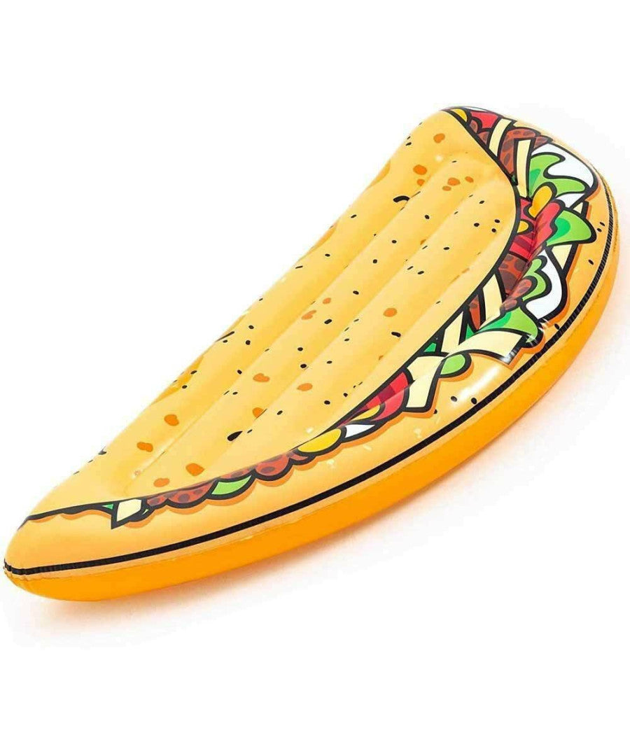 Materassino Isola Gonfiabile Stampa Tacos Pvc Mare Piscina 171 X 89 Cm         