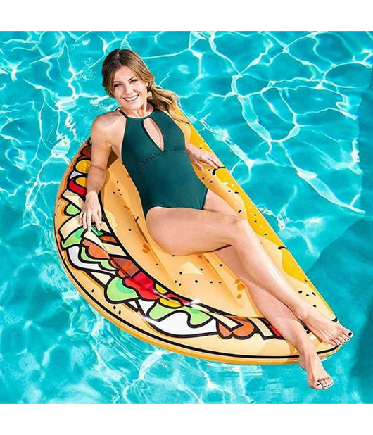 Materassino Isola Gonfiabile Stampa Tacos Pvc Mare Piscina 171 X 89 Cm         