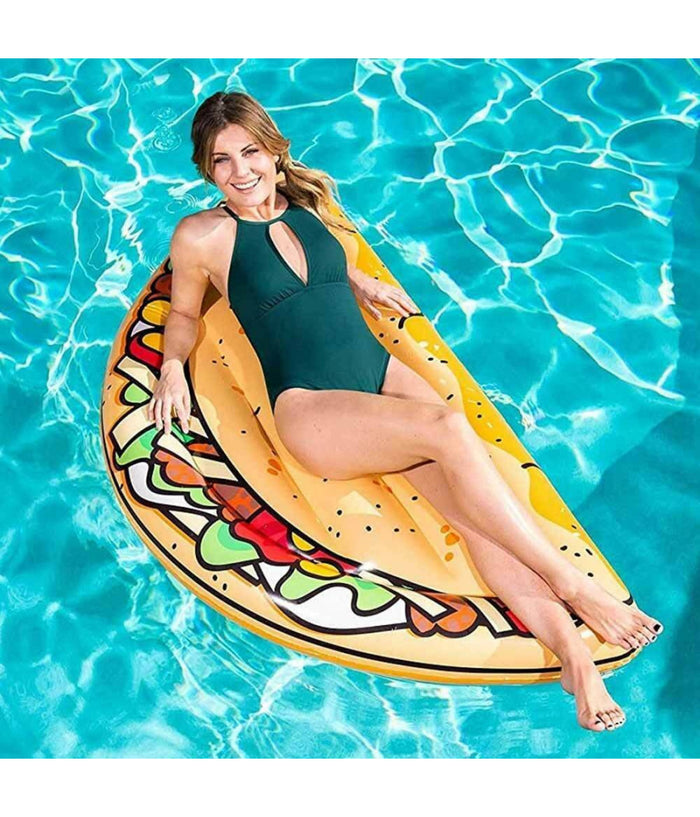 Materassino Isola Gonfiabile Stampa Tacos Pvc Mare Piscina 171 X 89 Cm         