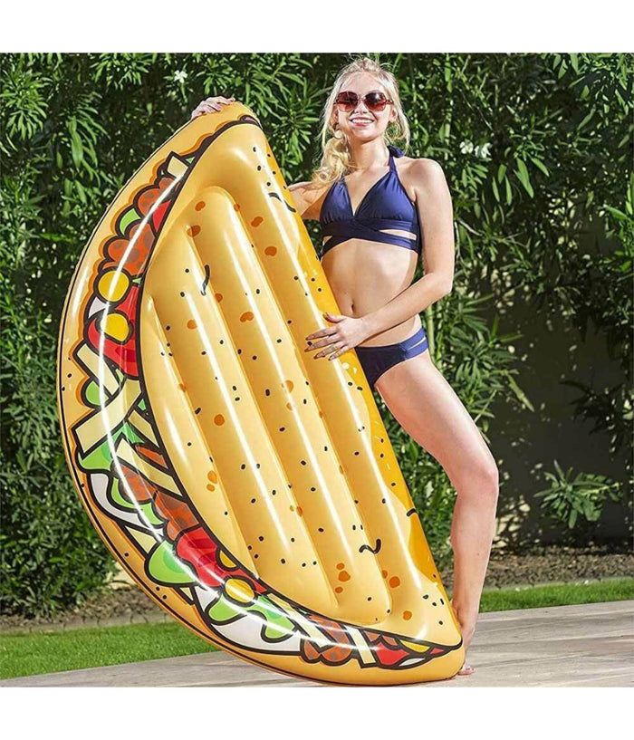 Materassino Isola Gonfiabile Stampa Tacos Pvc Mare Piscina 171 X 89 Cm         