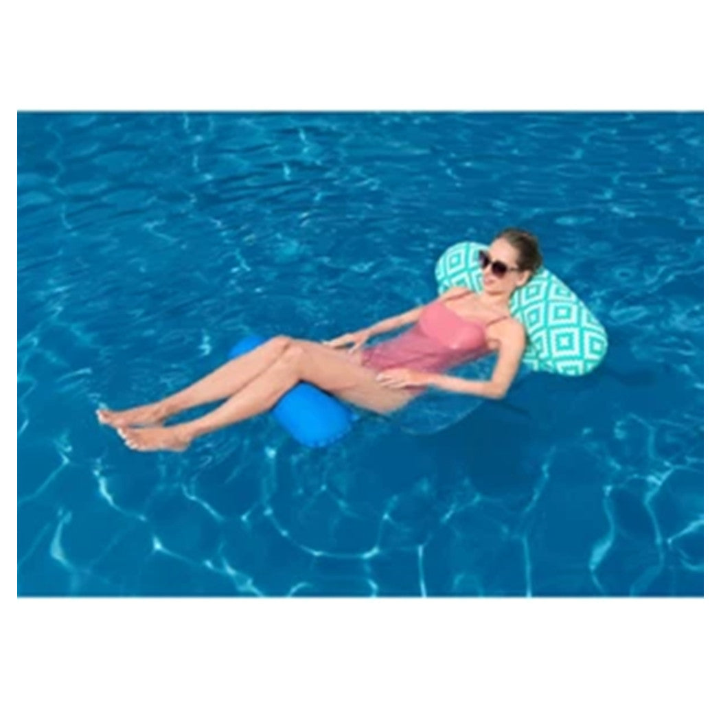 Trade Shop - Materassino Luxury Con Rete Gonfiabile 145 X 87 Cm Per Piscina Mare Estate 43555 -