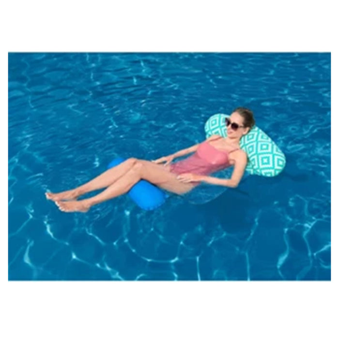 Trade Shop - Materassino Luxury Con Rete Gonfiabile 145 X 87 Cm Per Piscina Mare Estate 43555 -