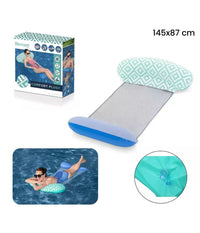 Trade Shop - Materassino Luxury Con Rete Gonfiabile 145 X 87 Cm Per Piscina Mare Estate 43555 -