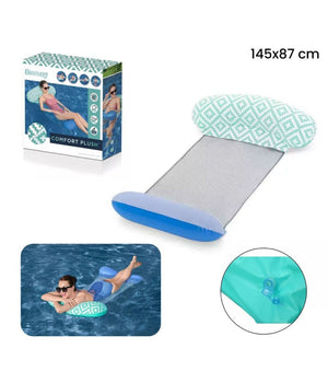 Trade Shop - Materassino Luxury Con Rete Gonfiabile 145 X 87 Cm Per Piscina Mare Estate 43555 -