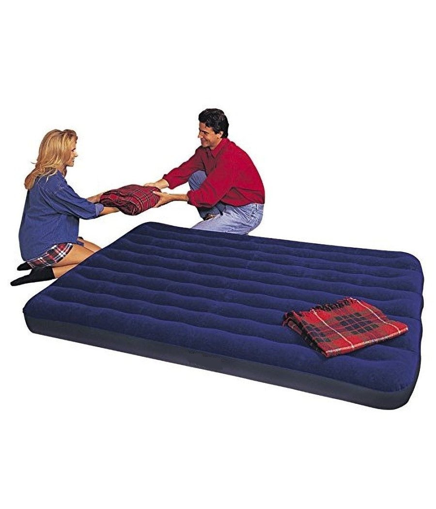 Materassino Materasso Gonfiabile Matrimoniale Campeggio Spiaggia Casa 152x203x22cm         