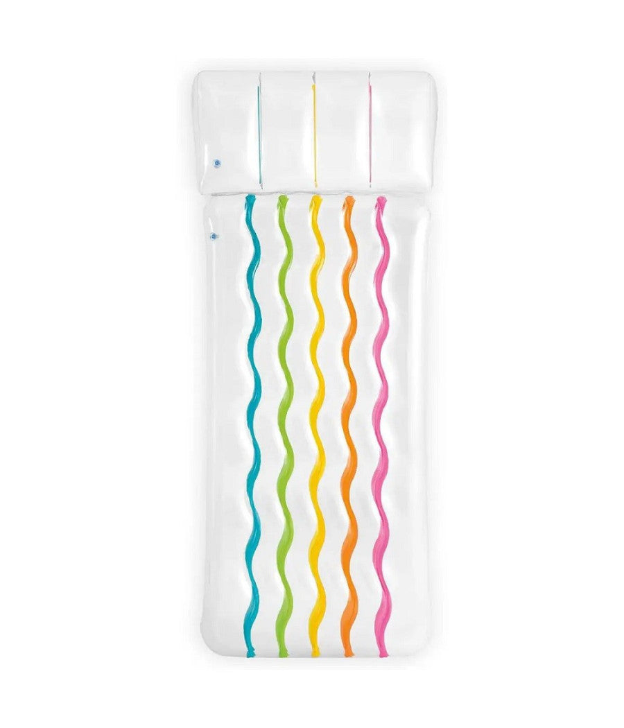 Materassino Rainbow Gonfiabile 203x84cm Cuscino Integrato Piscina Mare Lago 58724         