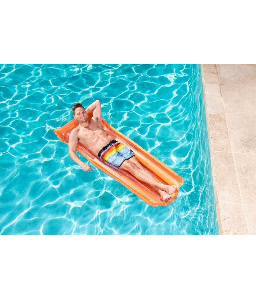 Materassino Tinta Unita Trasparente Gonfiabile 183x76cm Piscina Mare 5 Tubi 44013         