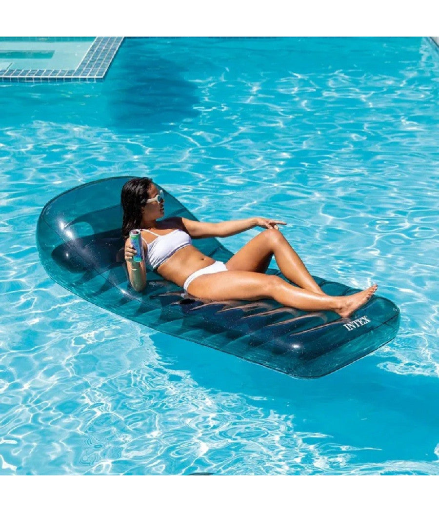 Materasso Cool Grey 211x99cm Poltrona Lounge Grigio Trasparente Gonfiabile 58723         