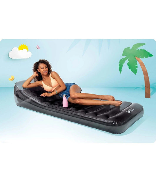 Materasso Cool Grey 211x99cm Poltrona Lounge Grigio Trasparente Gonfiabile 58723         