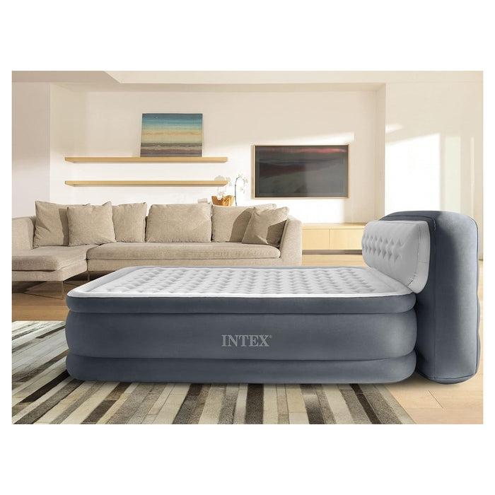 Trade Shop - Materasso Dura-beam Con Schienale Tecnologia Fiber Tech Pompa Incorporata Blu Navy -